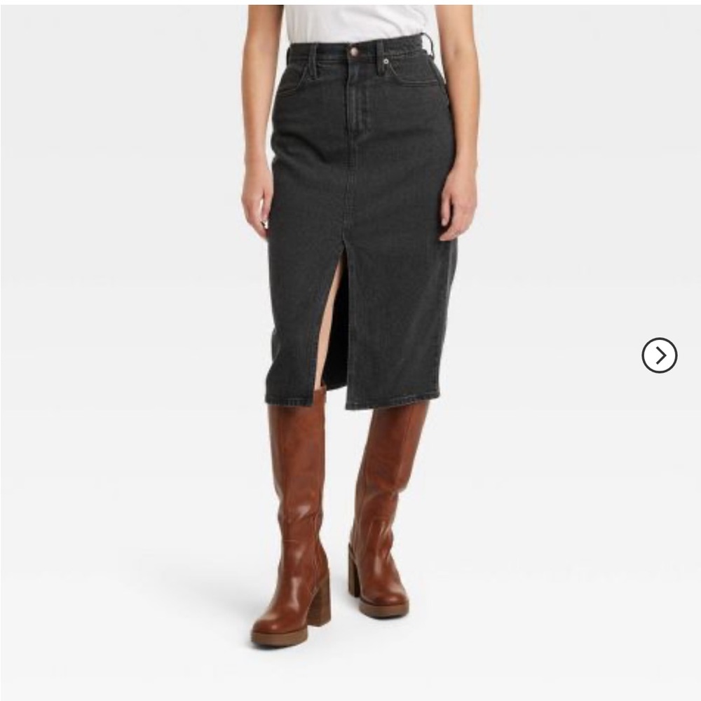 Women's High-Rise Denim Midi Skirt - Universal Thread™